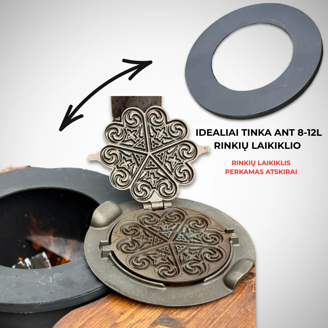 Ornamental heart-shaped waffle pan – reversible cooking mold