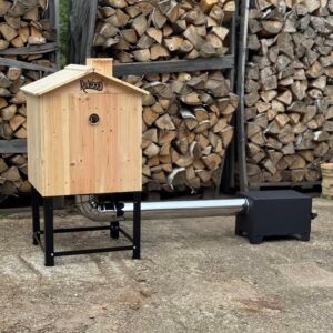 KALWOOD CLASSIC ECO 125 L wooden smoker with smoke generator – front view