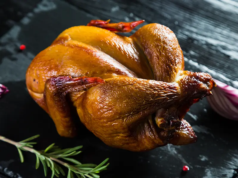 Hot smoked chicken