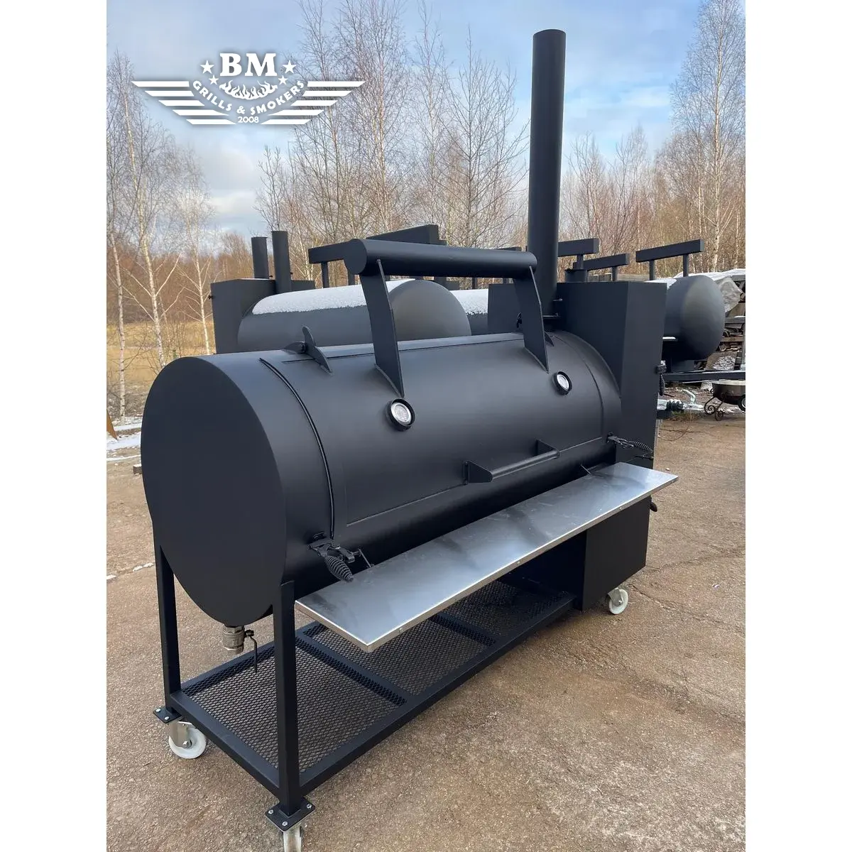 BMS-PRO Dual chamber offset smoker XL - Image 3