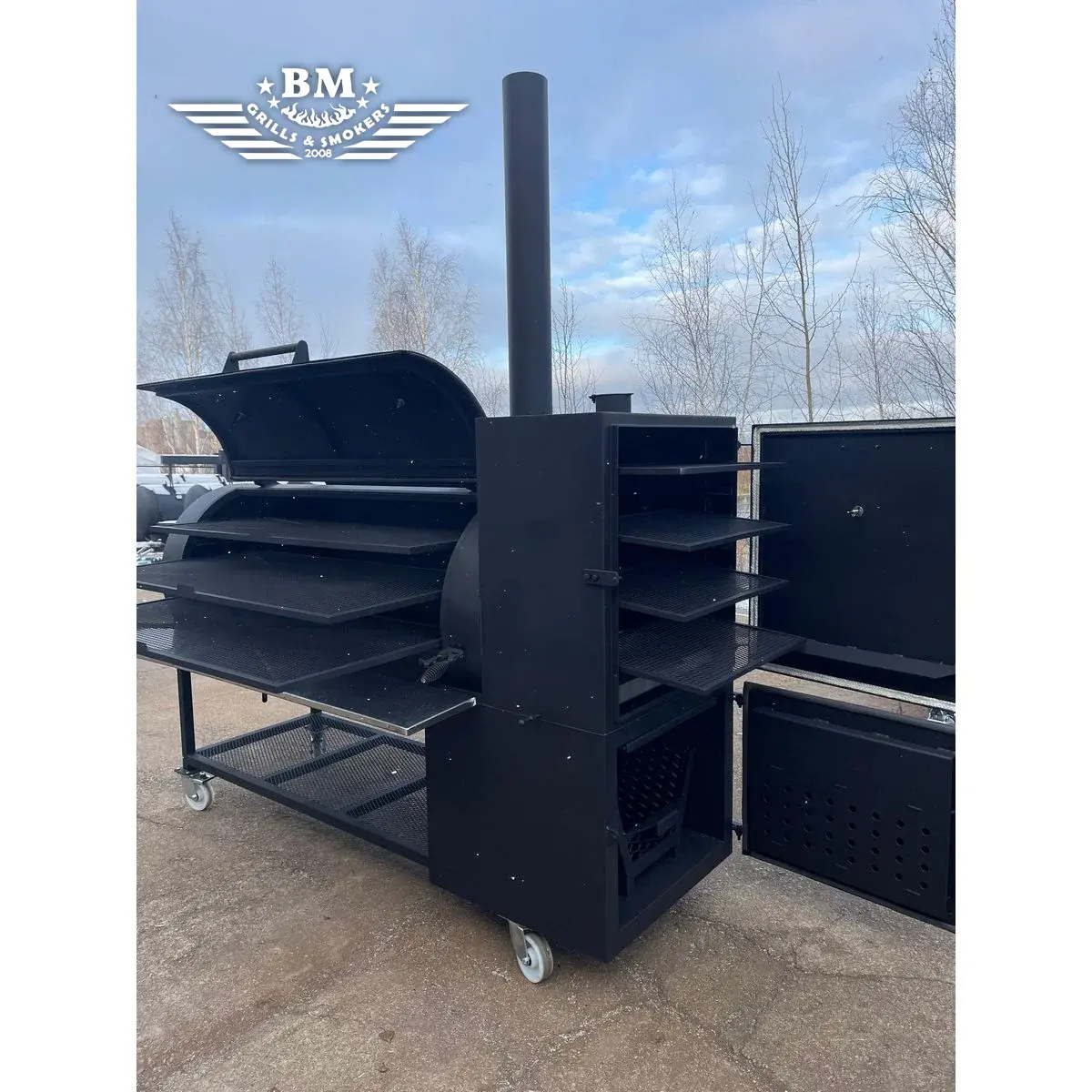 BMS-PRO Dual chamber offset smoker XL - Image 8