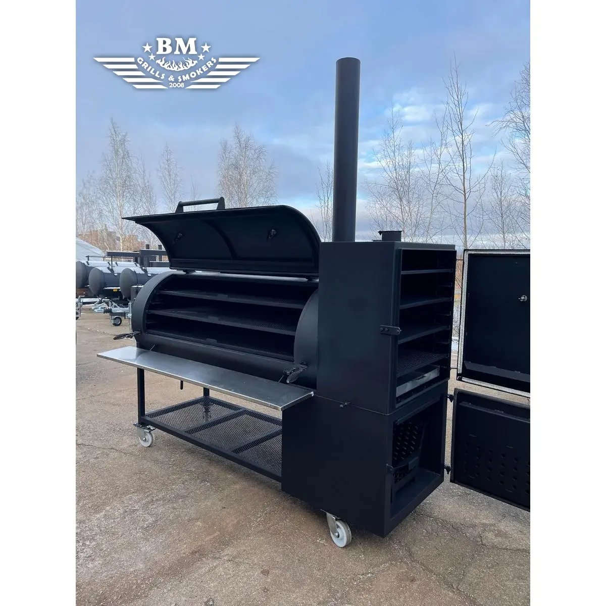 BMS-PRO Dual chamber offset smoker XL - Image 9