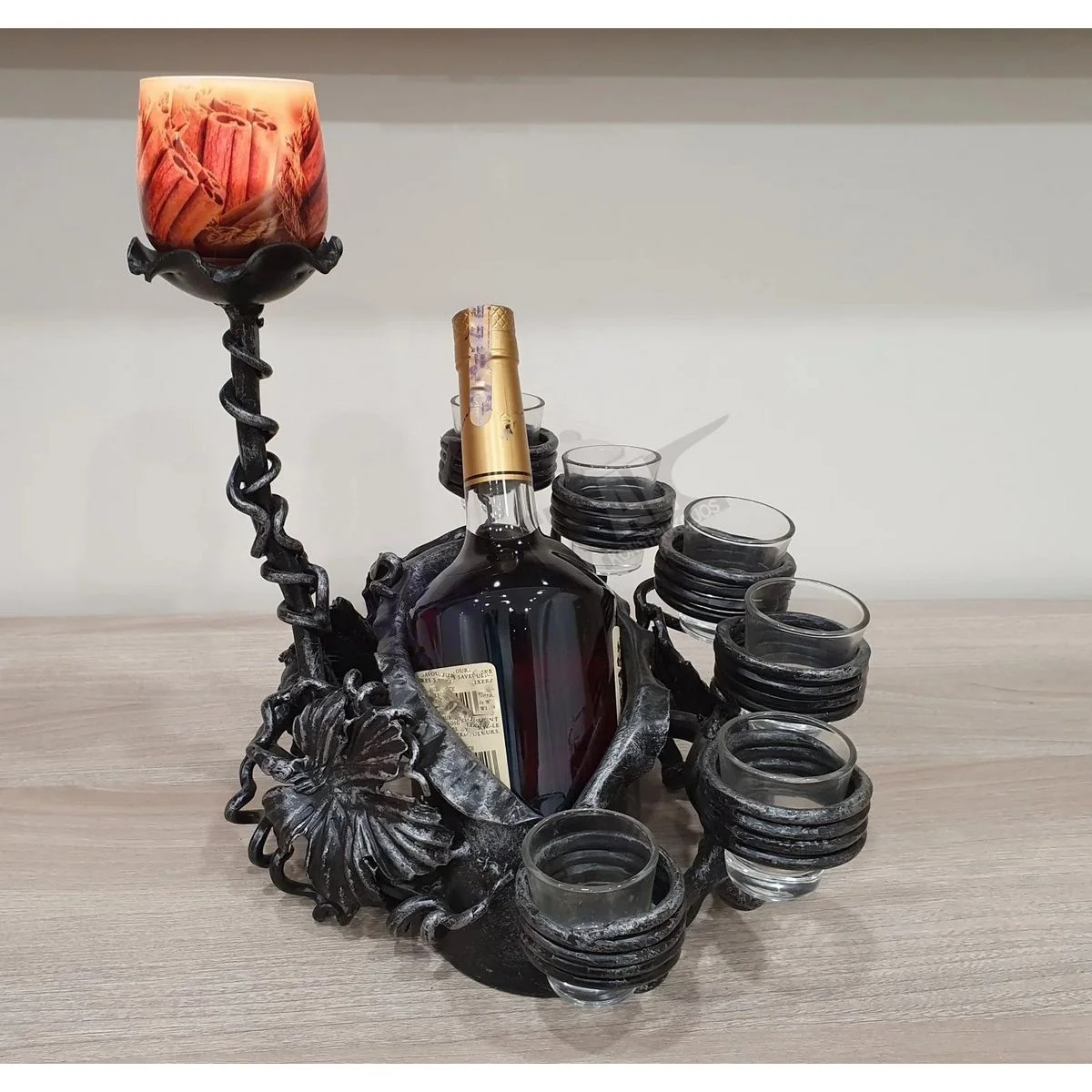 Bottle and Glass Holder – Candlestick - Image 3