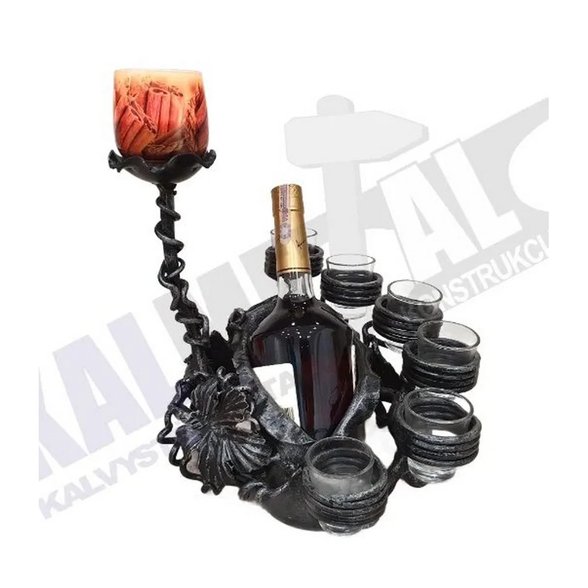 Bottle and Glass Holder – Candlestick - Image 4