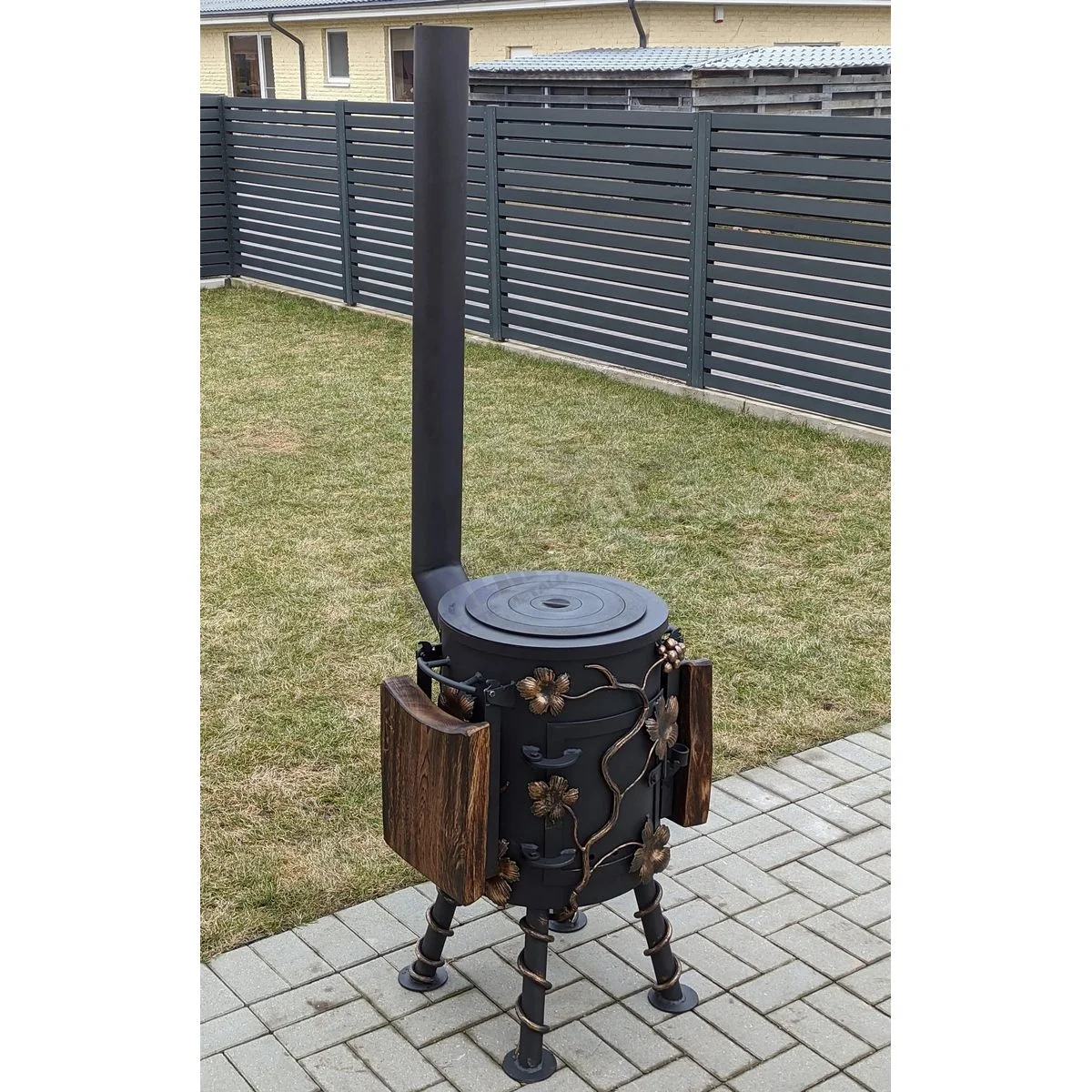 Blacksmith-style cauldron stove – Grape, 6.3 mm thick, for 12 L pot - Image 3