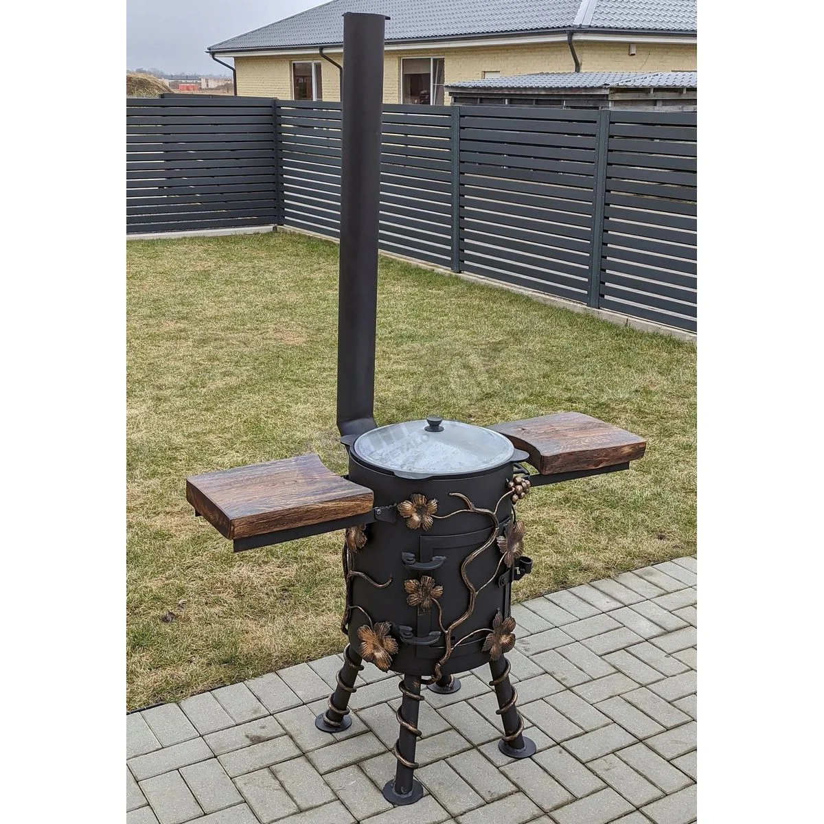 Blacksmith-style cauldron stove – Grape, 6.3 mm thick, for 12 L pot - Image 5