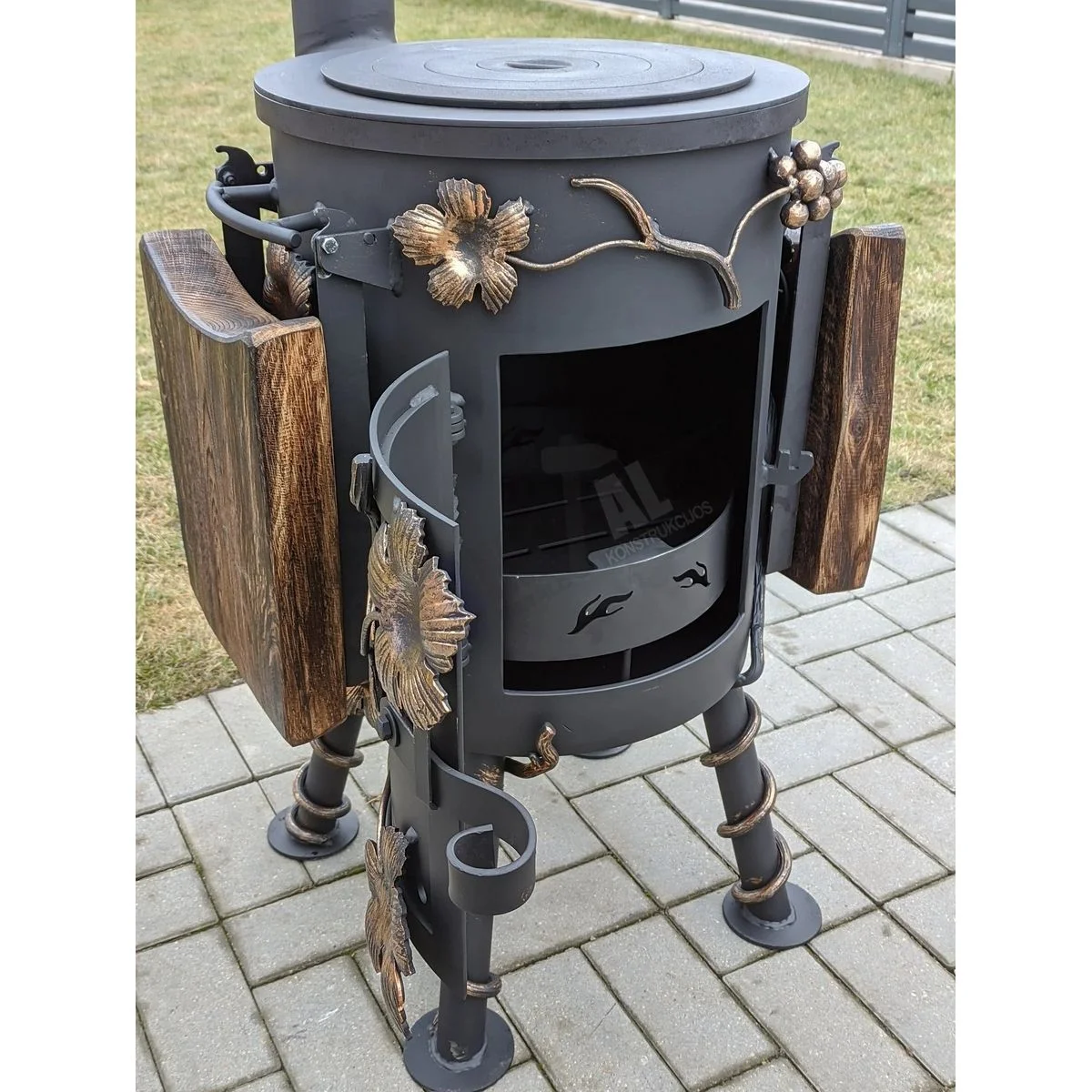 Blacksmith-style cauldron stove – Grape, 6.3 mm thick, for 12 L pot - Image 10