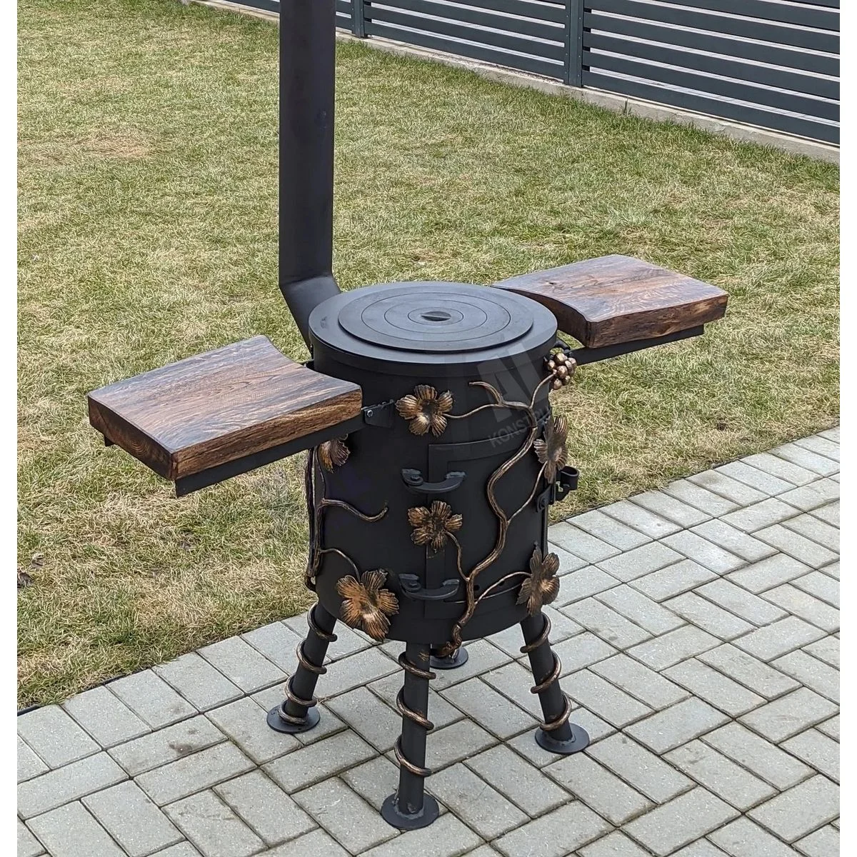 Blacksmith-style cauldron stove – Grape, 6.3 mm thick, for 12 L pot