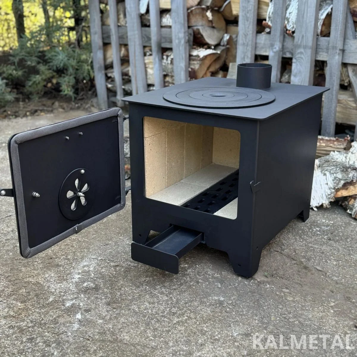 Stove – Fireplace 8kW with fireclay bricks and cast-iron rings - Image 3