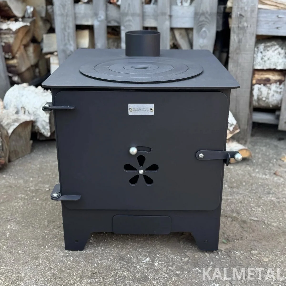 Stove – Fireplace 8kW with fireclay bricks and cast-iron rings - Image 5