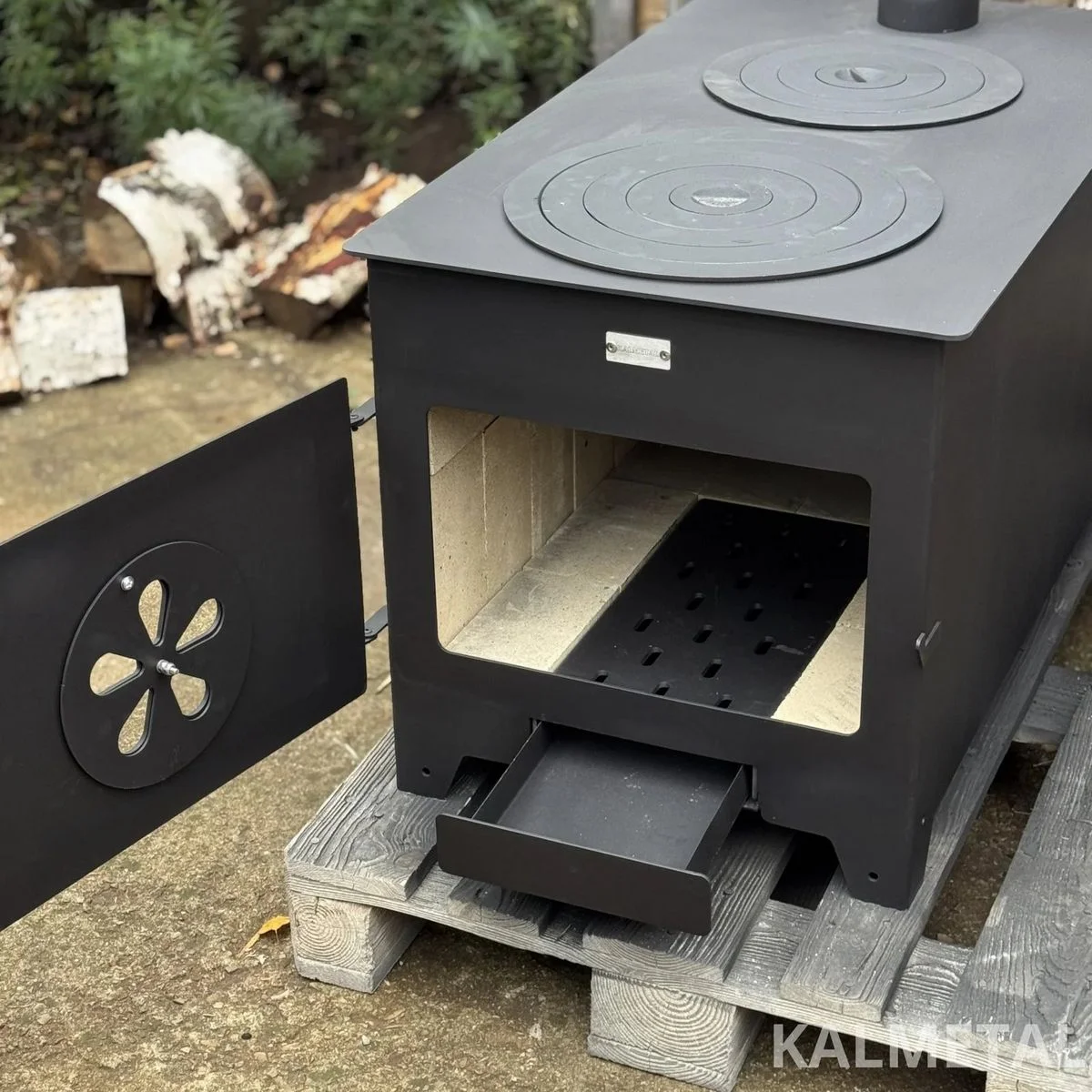 10 kW stove with fireclay and 2 cast-iron rings - Image 3