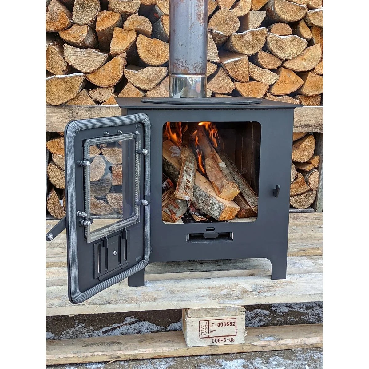 Stove – Fireplace 8kW with fireclay bricks and cast-iron rings - Image 2