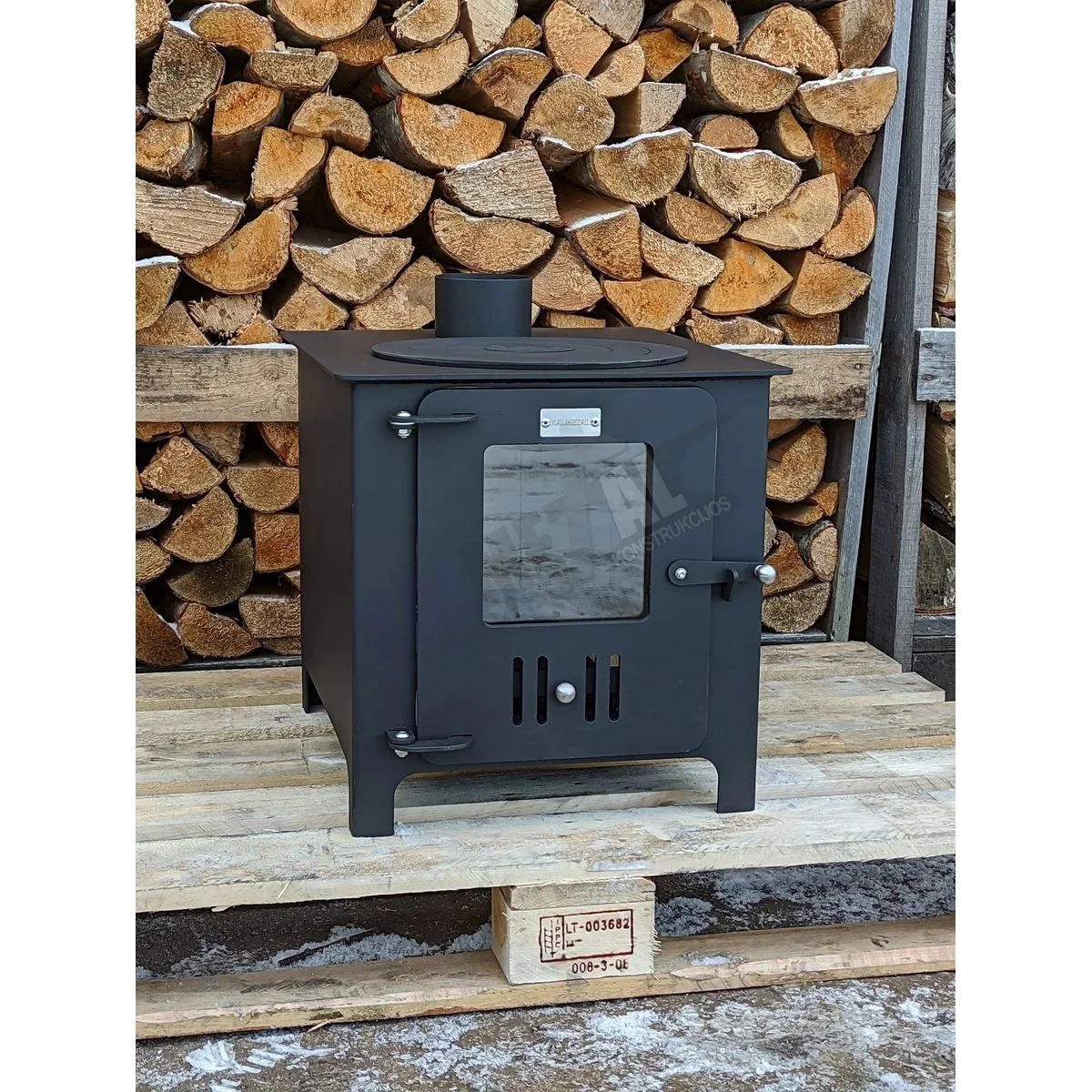 Stove – Fireplace 8kW with fireclay bricks and cast-iron rings - Image 3