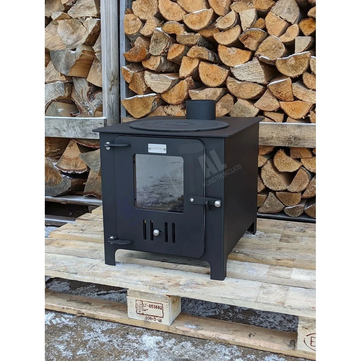 Stove – Fireplace 8kW with fireclay bricks and cast-iron rings - Image 4
