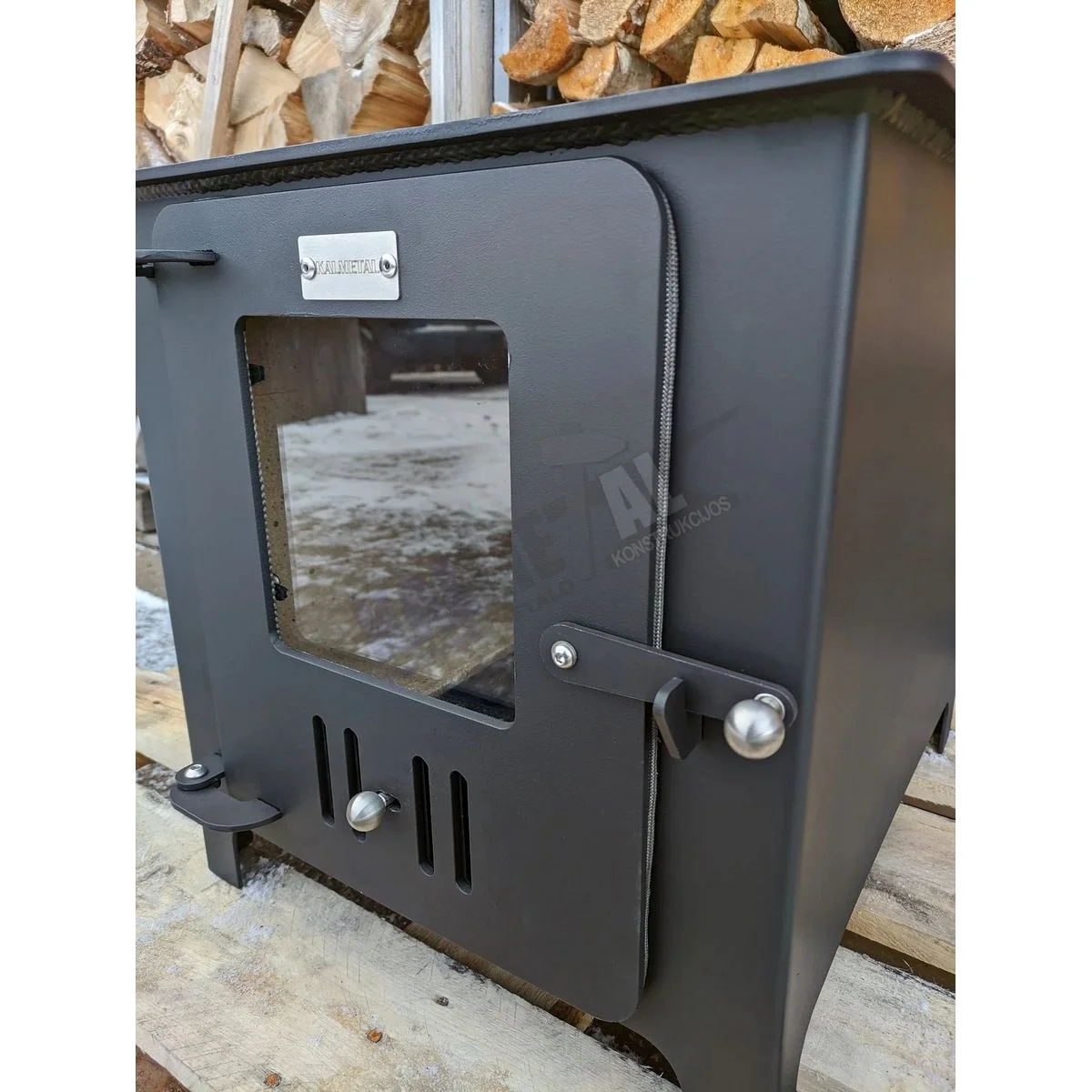 Stove – Fireplace 8kW with fireclay bricks and cast-iron rings - Image 6