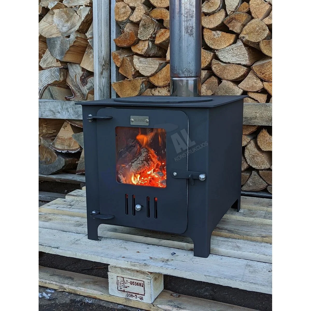 Stove – Fireplace 8kW with fireclay bricks and cast-iron rings - Image 7