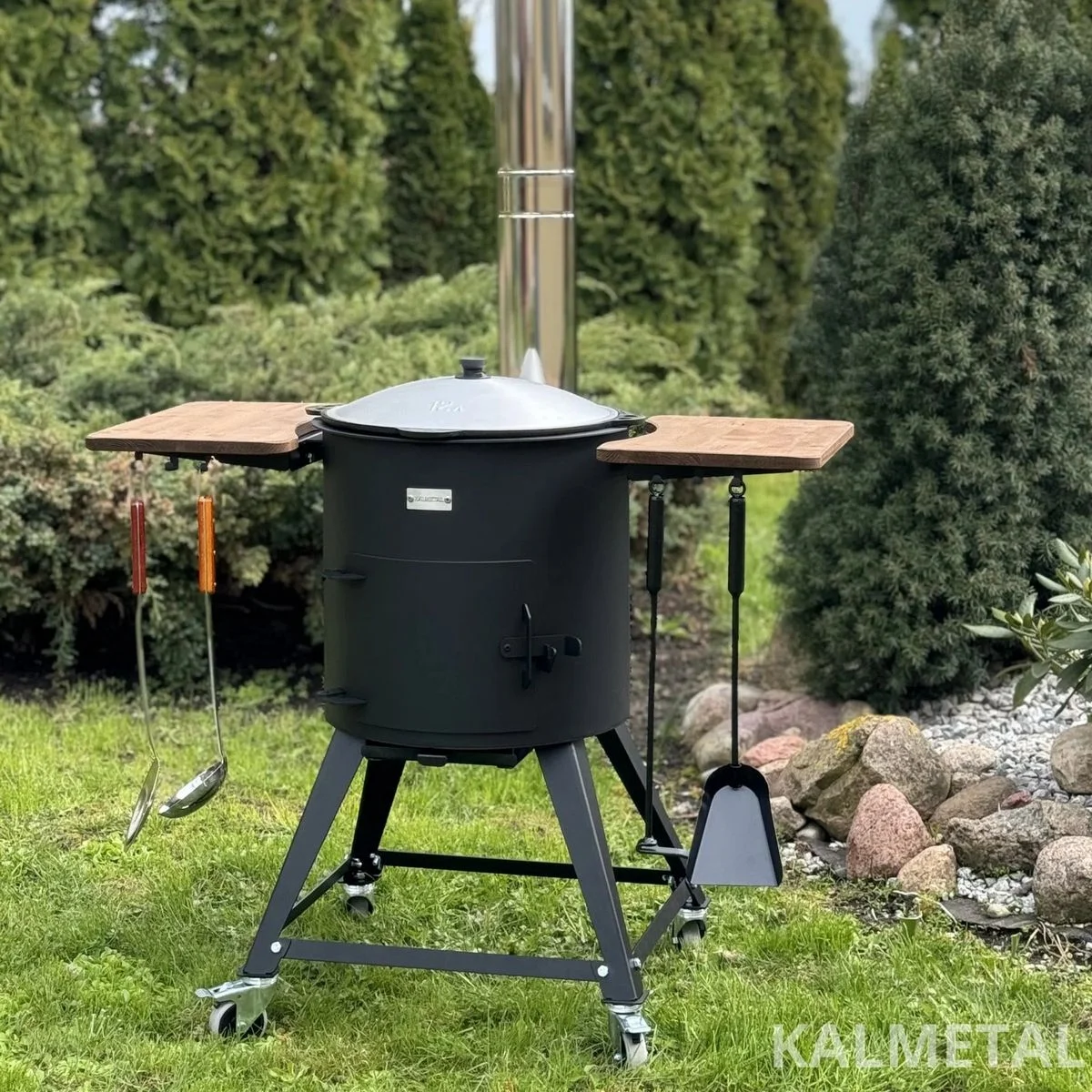 PREMIUM 5MM stove from 8L to 22L with chimney, shelves, and wheels - Image 2