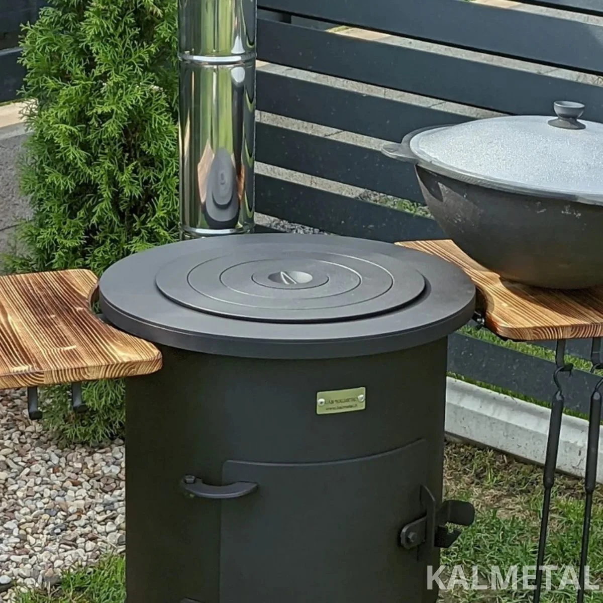 PREMIUM 5MM stove from 8L to 22L with chimney, shelves, and wheels - Image 9