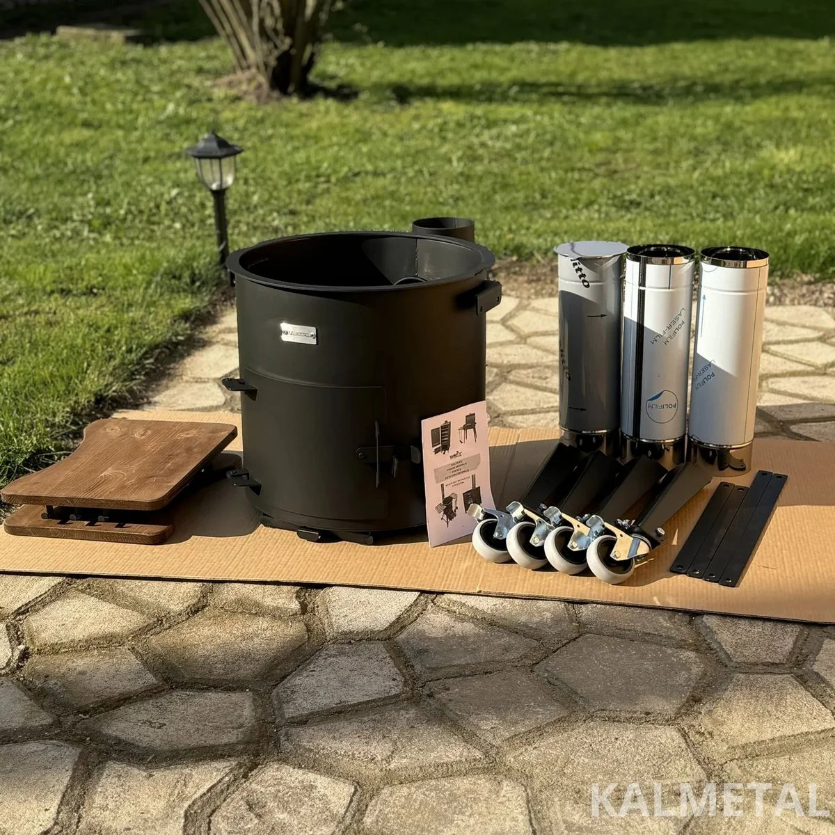 PREMIUM 5MM stove from 8L to 22L with chimney, shelves, and wheels - Image 13