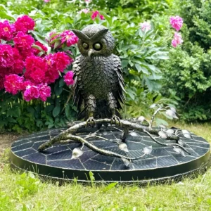 Well cover with an owl