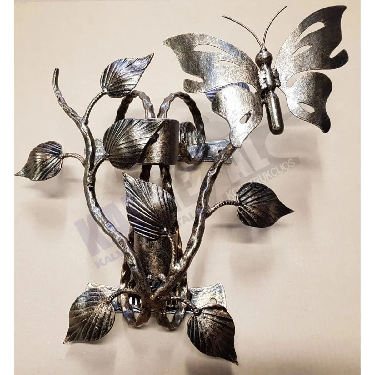 Handcrafted metal flag holder with a butterfly - Image 3