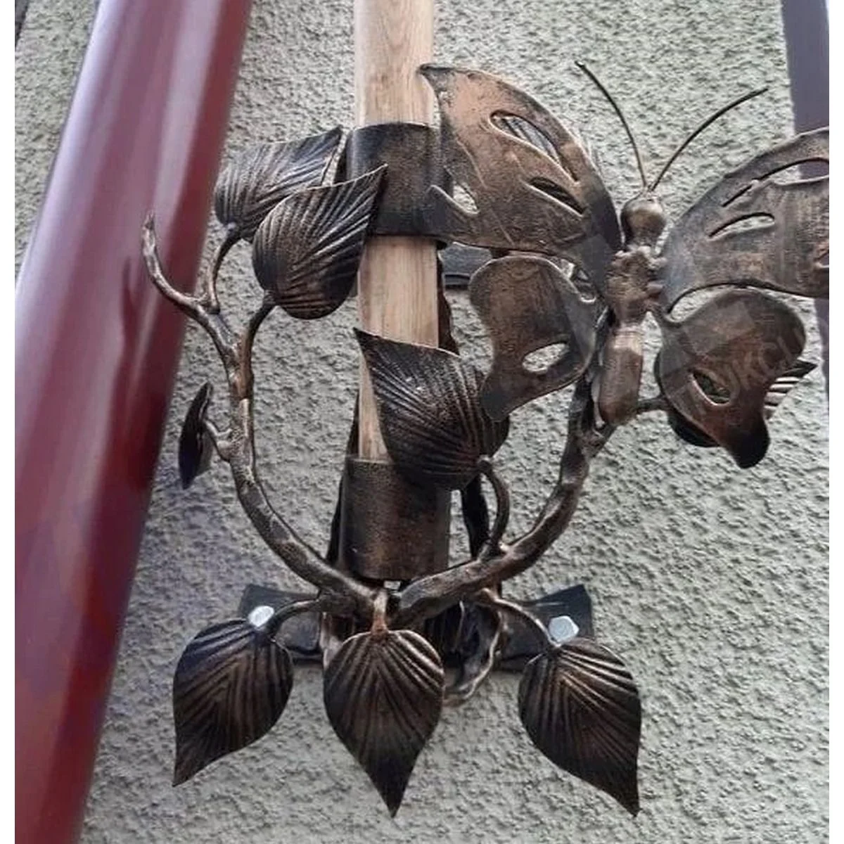 Handcrafted metal flag holder with a butterfly - Image 4